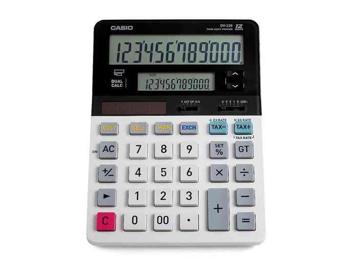 Casio DV-220 Dual Display Desktop Calculator